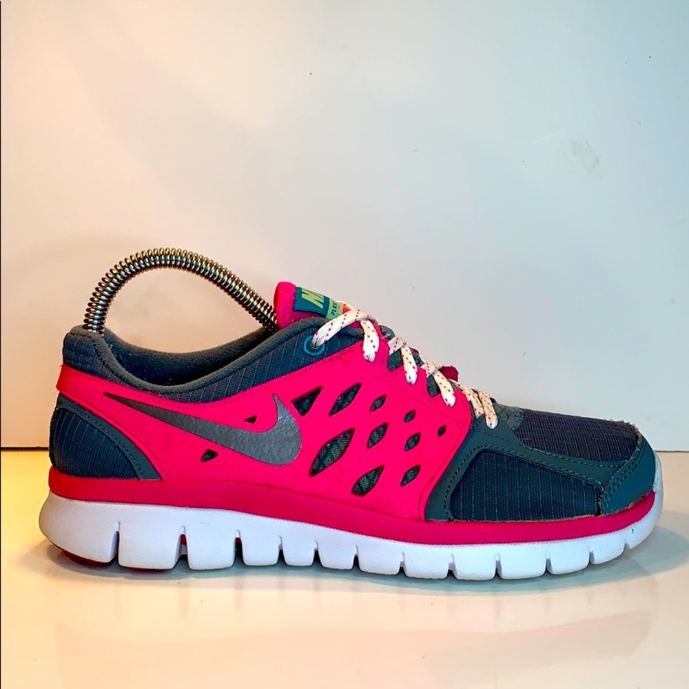 Girls Nike Flex 2013 Run Grey Pink White